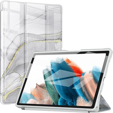 ZtotopCases Coque pour Samsung Galaxy Tab A8 10.5 Pouces 2021, Étui de Protection Antichoc des Matériaux TPU, Coque légère avec Auto Réveil/Sommeil pour Samsung Galaxy Tab A8 2021, Blanc Marbré